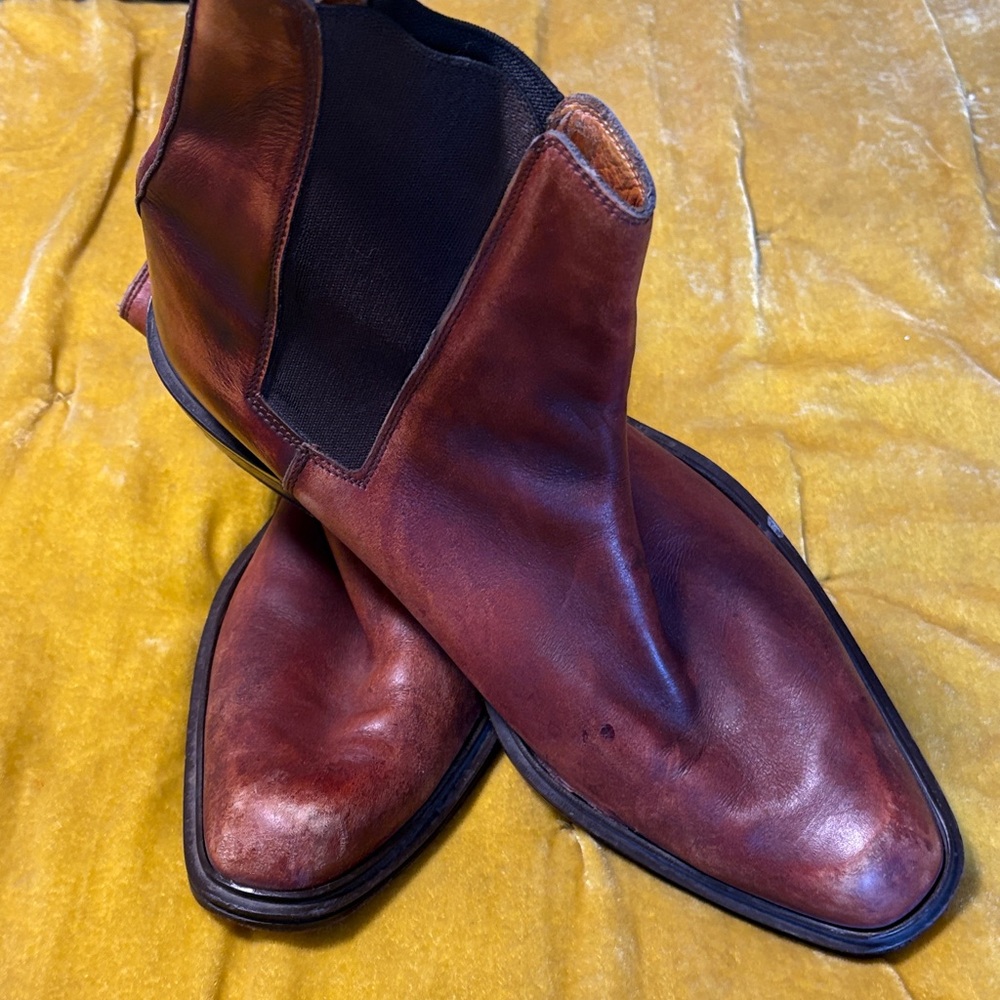 Men's Brown Leather Chelsea Boots Donald J Pliner 11 med